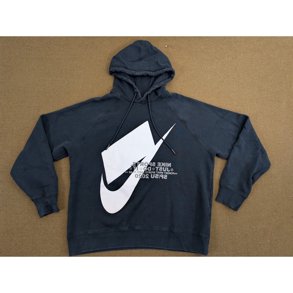 Nike Sportswear Pullover Blackout Logo CJ5048-010 Pullover Hoodie Men's Size M